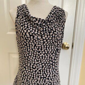 CALVIN KLEIN leopard cowel neck shirt, sz S